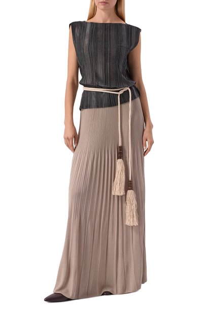 Юбка из вискозы GIORGIO ARMANI бежевого цвета по цене 244000 руб., арт. GW003196/AF24199, фото 2 Юбка из вискозы GIORGIO ARMANI, арт. GW003196/AF24199, фото 2