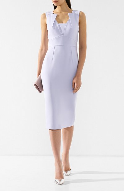 Приталенное платье-миди ROLAND MOURET голубого цвета по цене 117000 руб., арт. PS19/S0534/F2196, фото 2 Приталенное платье-миди ROLAND MOURET, арт. PS19/S0534/F2196, фото 2