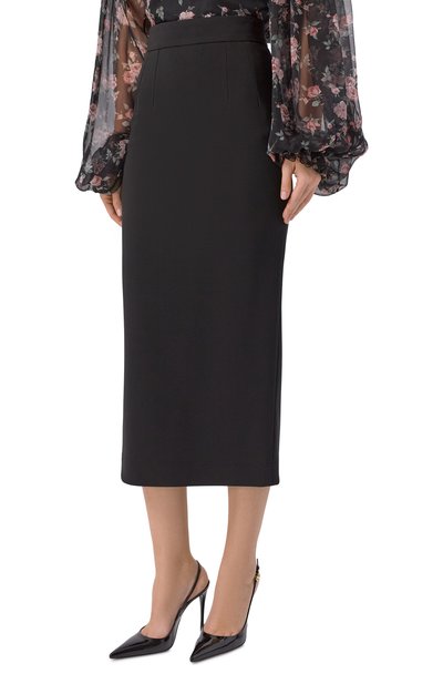 Юбка из вискозы DOLCE & GABBANA черного цвета по цене 88100 руб., арт. F4C0YT/FUGN7, фото 3 Юбка из вискозы DOLCE & GABBANA, арт. F4C0YT/FUGN7, фото 3