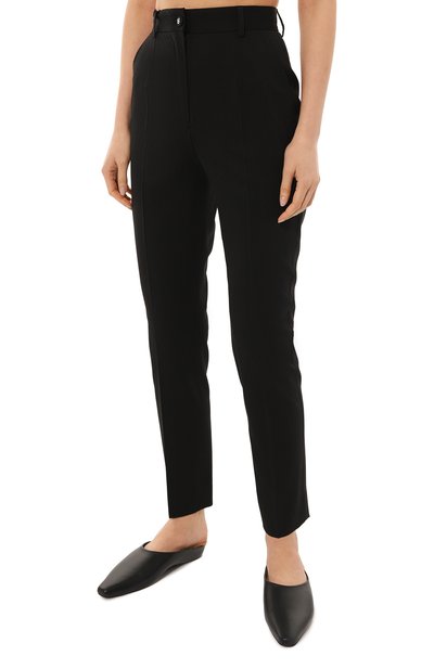 Шерстяные брюки DOLCE & GABBANA черного цвета по цене 76900 руб., арт. FTAM2T/FUBF0, фото 3 Шерстяные брюки DOLCE & GABBANA, арт. FTAM2T/FUBF0, фото 3