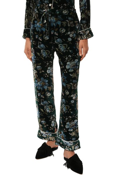 Пижама из вискозы и шелка OLIVIA VON HALLE темно-зеленого цвета по цене 73150 руб., арт. PS2201, фото 5 Пижама из вискозы и шелка OLIVIA VON HALLE, арт. PS2201, фото 5