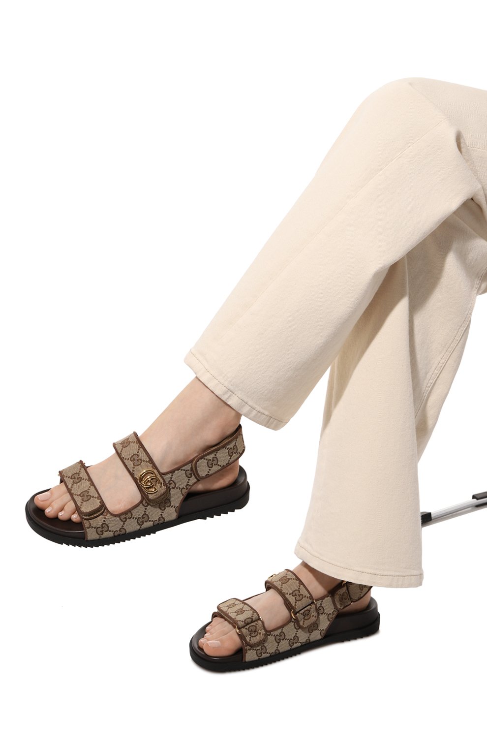 Текстильные сандалии double g GUCCI, арт. 771575/G1730, фото 3