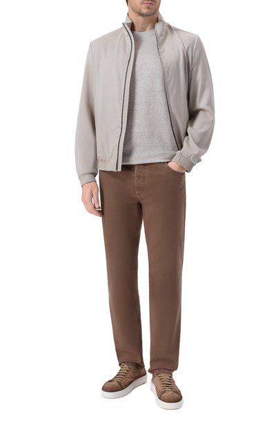 Мужская футболка изо льна и хлопка BRIONI, арт. UJPQ0L/PD604