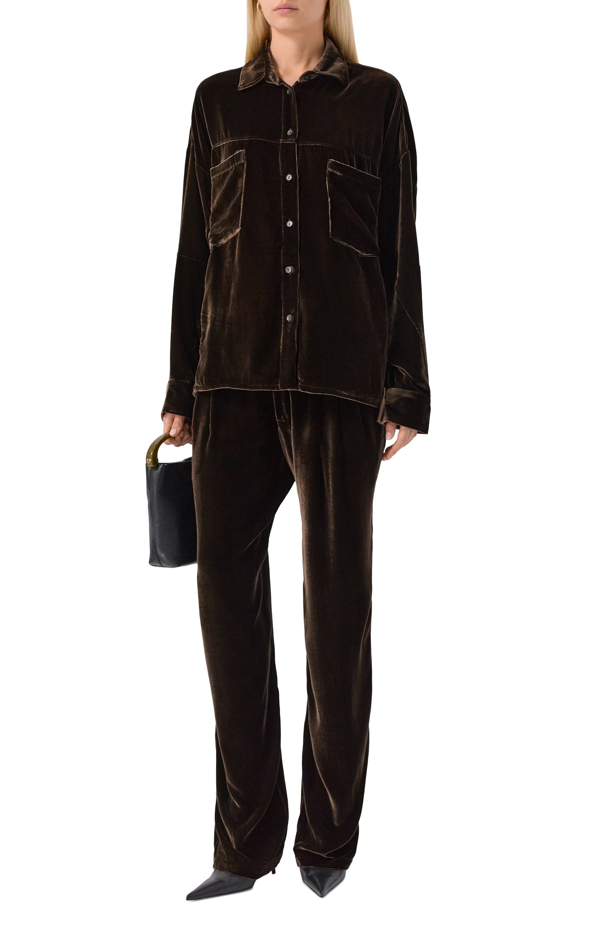 Бархатная рубашка ANDREA YA'AQOV, арт. 25WVEL23/SILK VISC0SE, фото 2