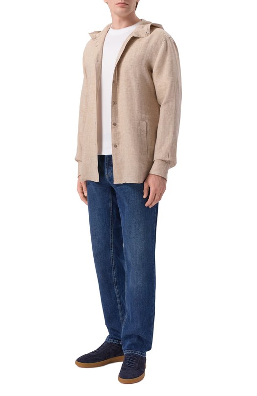 Льняная рубашка Kiton UMCMARH09613 Бежевый  UMCMARH09613 Фото 2