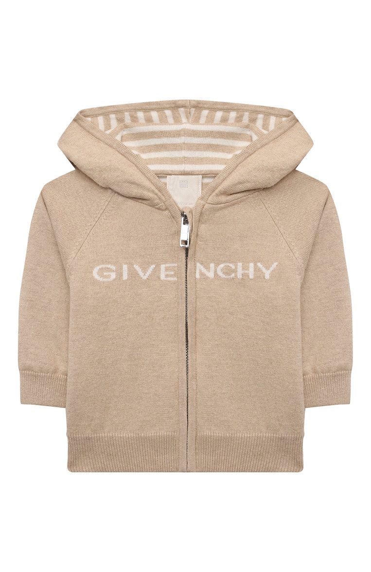 Детский комплект из толстовки и брюк GIVENCHY светло-бежевого цвета, арт. H30567 | Фото 3 (Материал сплава: Проставлено; Материал внешний: Хлопок; Нос: Не проставлено; Случай: Повседневный; Ростовка одежда: 9 мес | 74 см, 12 мес | 80 см, 0 - 3 мес | 50 - 60 см, 6 мес | 68 см)