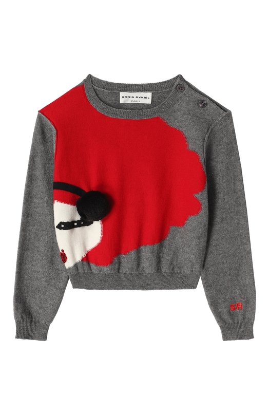 

Пуловер из шерсти и хлопка Sonia Rykiel Enfant, Серый