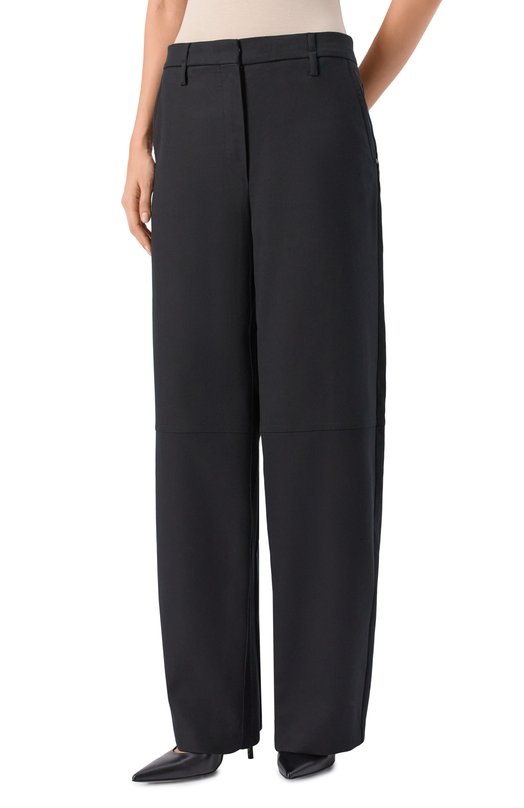 Брюки из хлопка и вискозы Sportmax S0SPIR0 Чёрный  S0SPIR0 Фото 3