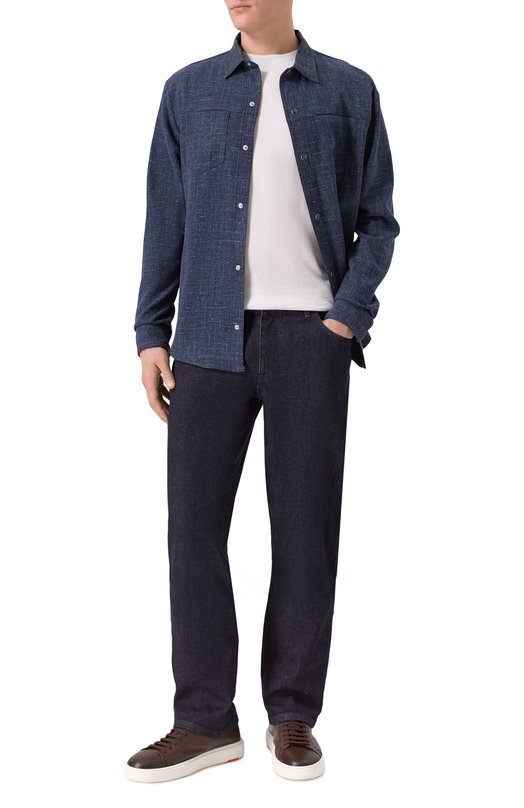 Рубашка из шерсти и кашемира Marco Pescarolo ZEUS/5326 Синий  ZEUS/5326 Фото 2