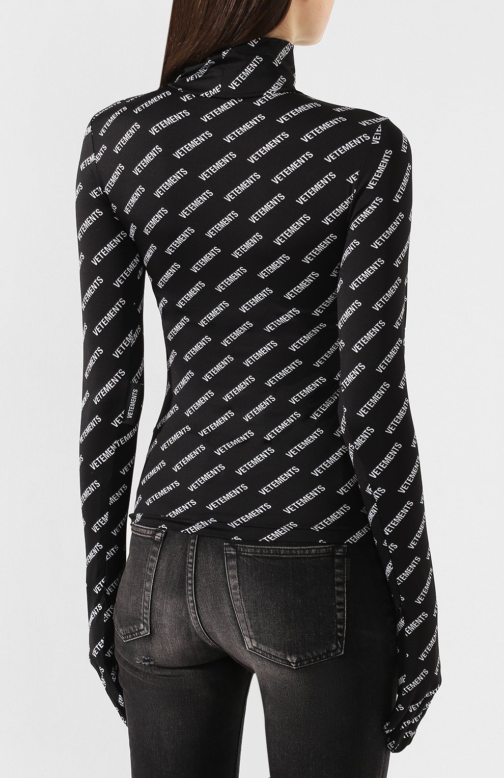 Водолазка с логотипом бренда VETEMENTS, арт. SS20T0002 2613/W/BLACK/WHITE, фото 4