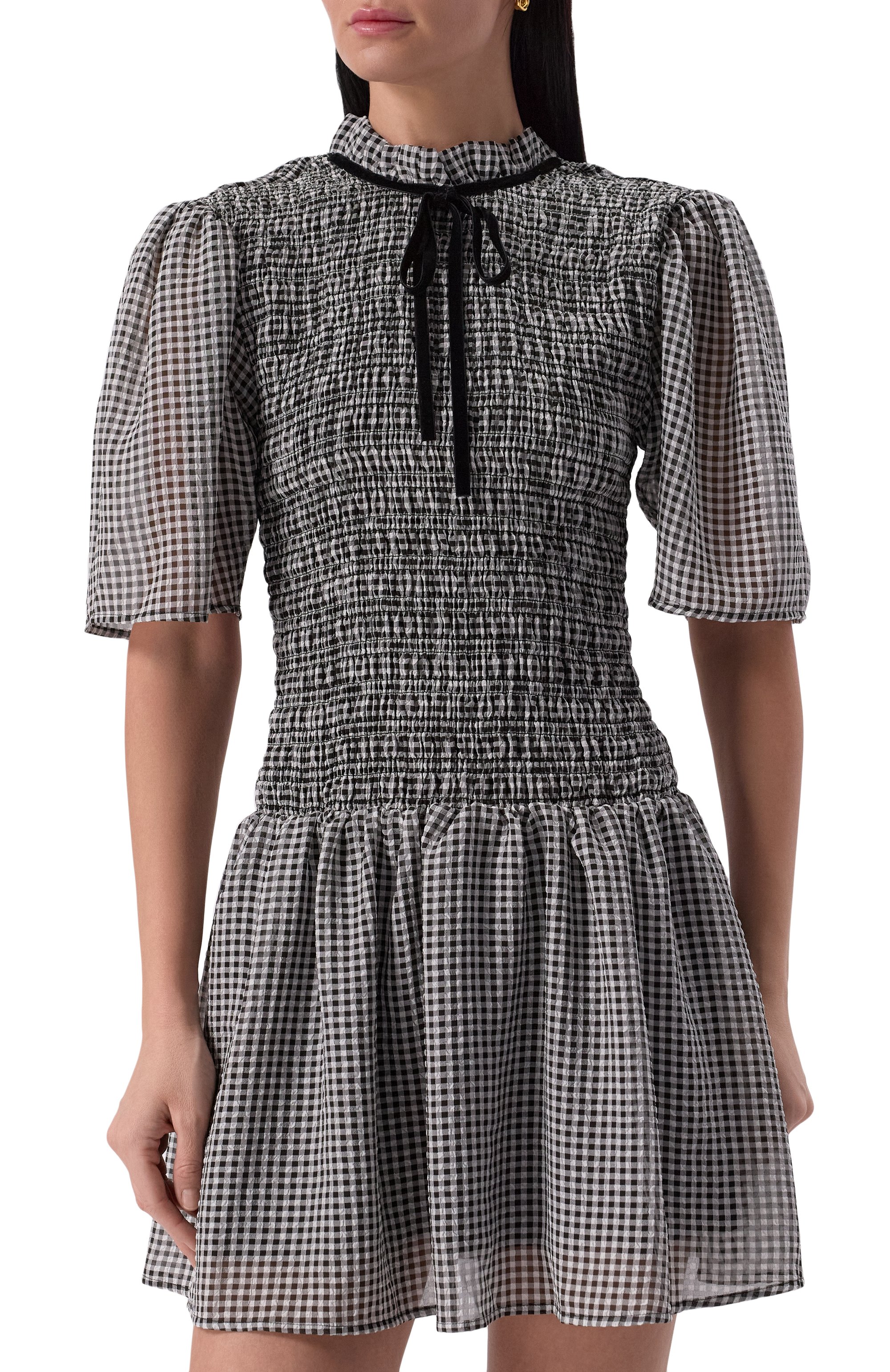 Платье GANNI черно-белого цвета по цене 41200 руб., арт. W0034/6813, фото 3 Платье GANNI, арт. W0034/6813, фото 3