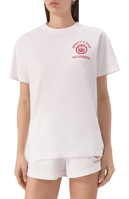 Хлопковая футболка Sporty and Rich T0043606508WH01 Белый  T0043606508WH01 Фото 3