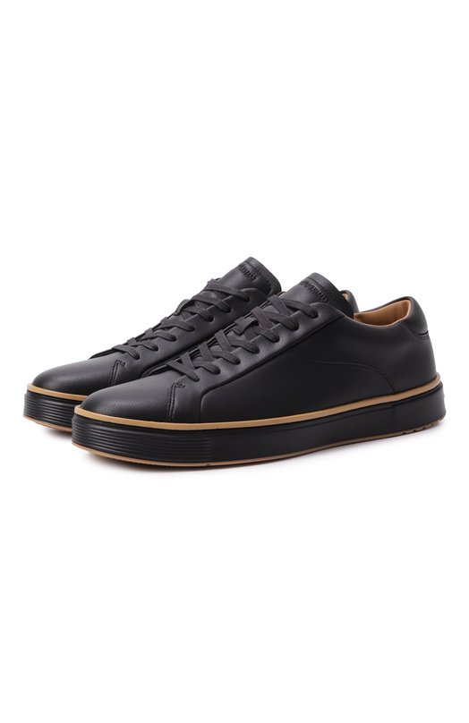 Кожаные кеды Emporio Armani EM003081/AF18228 Чёрный EM003081/AF18228
