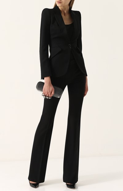 Шерстяной жакет ALEXANDER MCQUEEN черного цвета по цене 179500 руб., арт. 358166/QKJ12, фото 2 Шерстяной жакет ALEXANDER MCQUEEN, арт. 358166/QKJ12, фото 2