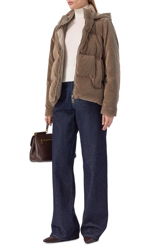 Вельветовый пуховик Kiton D54658K0587C07 Коричневый  D54658K0587C07 Фото 2