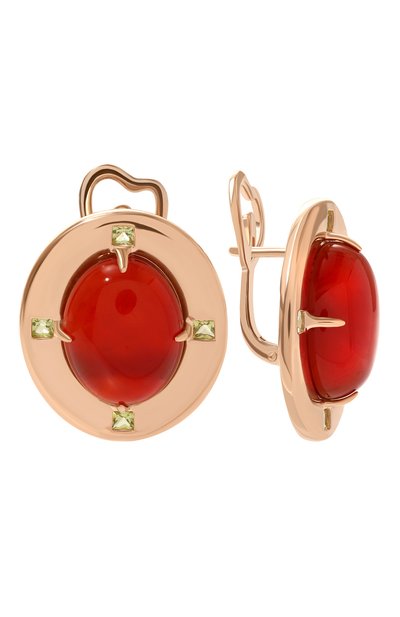 Женские серьги с сердоликом и хризолитами MOONKA, арт. ai-bg-ser-sr