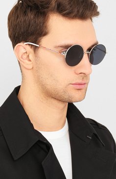 Женские солнцезащитные очки DIOR EYEWEAR темно-синего цвета, арт. DI0R180.2F KWX | Фото 3 (Кросс-КТ: С/з-унисекс; Региональные ограничения белый список (Axapta Mercury): RU; Тип очков: С/з; Статус проверки: Проверена категория; Очки форма: Круглые; Оптика Гендер: оптика-унисекс)