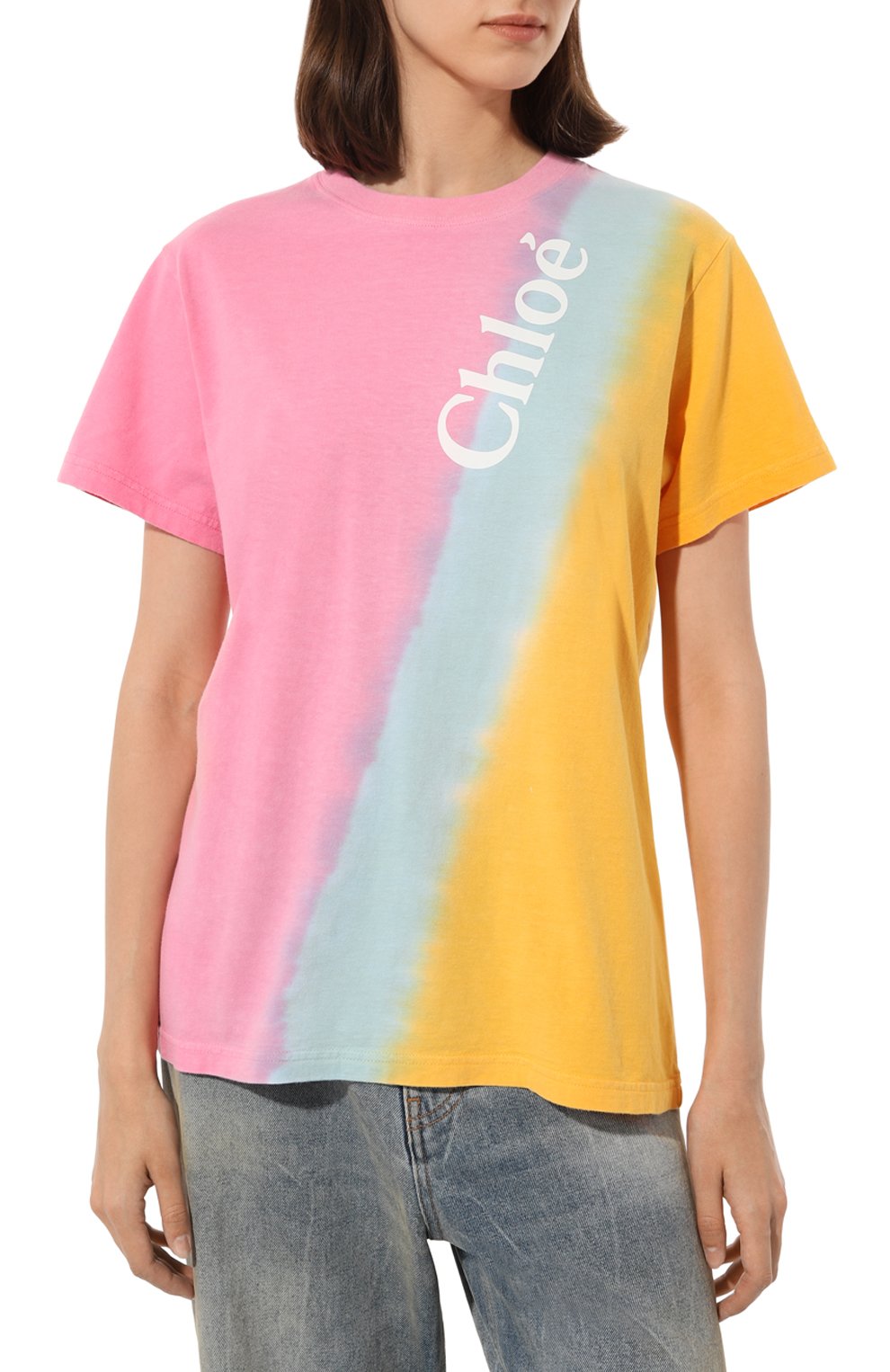Хлопковая футболка CHLOÉ, арт. CHC23AJH01181, фото 3