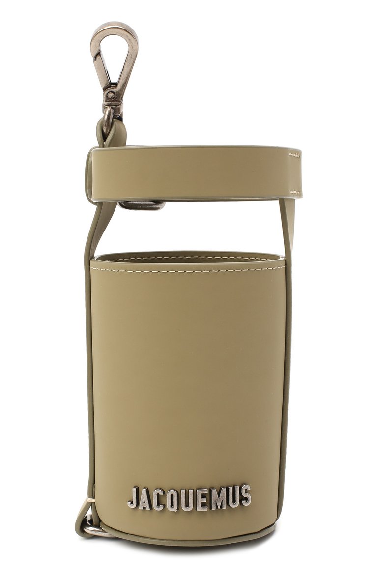 Женская сумка le porte gourde mini JACQUEMUS хаки цвета, арт. 203SL08/313640 | Фото 1 (Материал: Натуральная кожа; Размер: mini; Ремень/цепочка: На ремешке; Сумки-технические: Сумки через плечо; Материал сплава: Проставлено; Драгоценные камни: Проставлено)