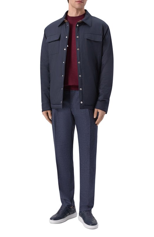 Брюки из шерсти и шелка Berwich RETR0L0NG/MZ1230 Синий  RETR0L0NG/MZ1230 Фото 2