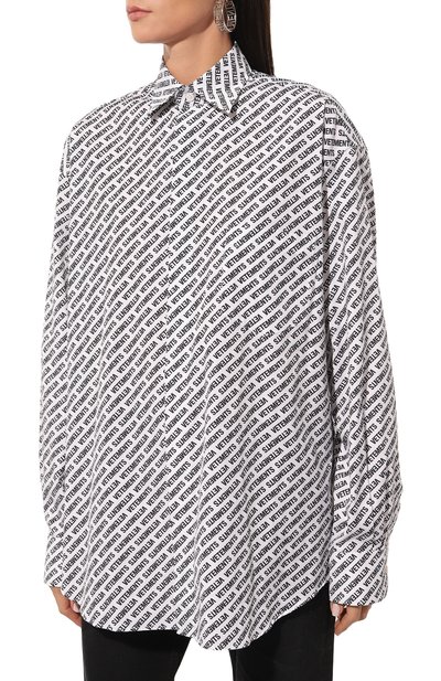 Хлопковая рубашка VETEMENTS белого цвета по цене 99500 руб., арт. UE54SH200W, фото 3 Хлопковая рубашка VETEMENTS, арт. UE54SH200W, фото 3