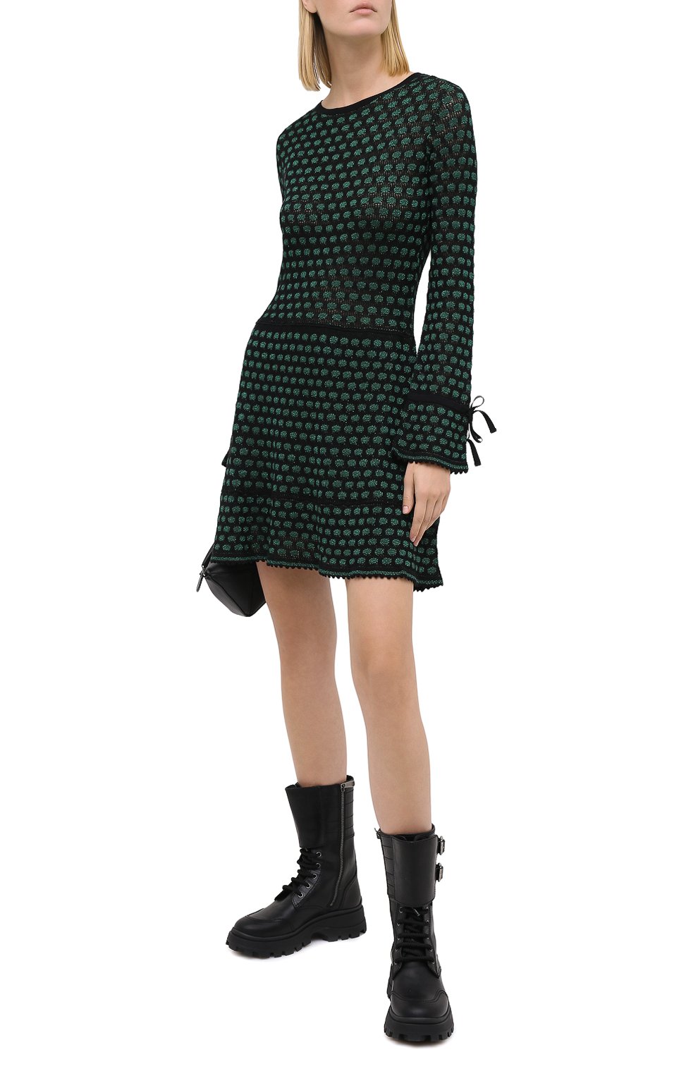 Платье из хлопка и вискозы REDVALENTINO черного цвета по цене 76350 руб., арт. UR3KD00B/5A4, фото 2 Платье из хлопка и вискозы REDVALENTINO, арт. UR3KD00B/5A4, фото 2