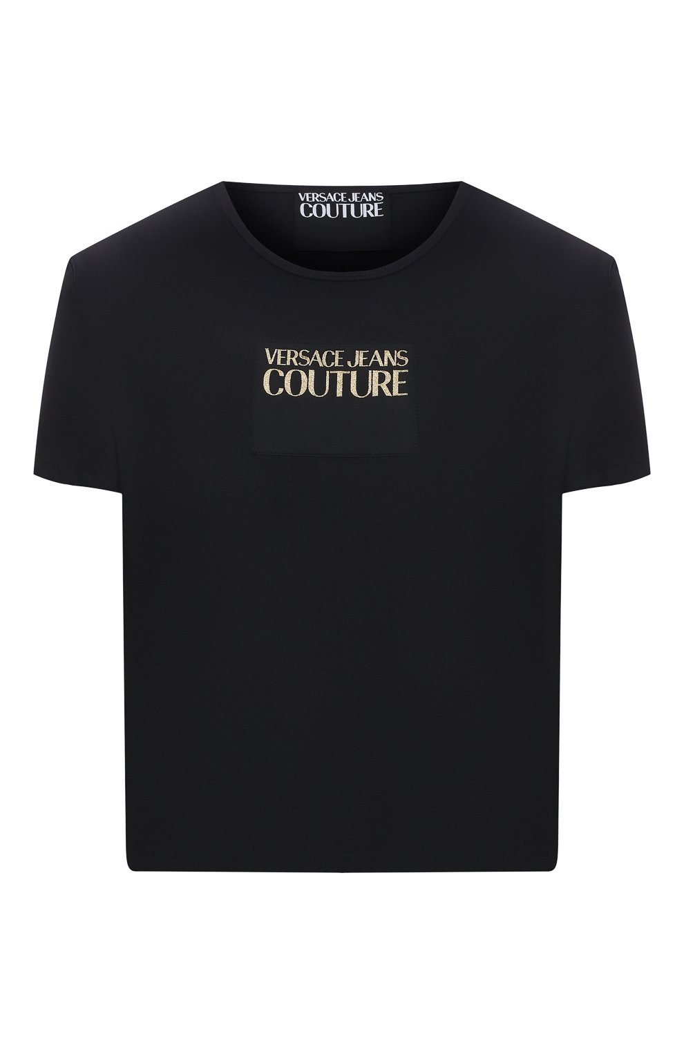 Футболка VERSACE JEANS COUTURE черного цвета по цене 9200 руб., арт. B2HWA703-WDP602 LABEL/04745, фото 1 Футболка VERSACE JEANS COUTURE, арт. B2HWA703-WDP602 LABEL/04745, фото 1
