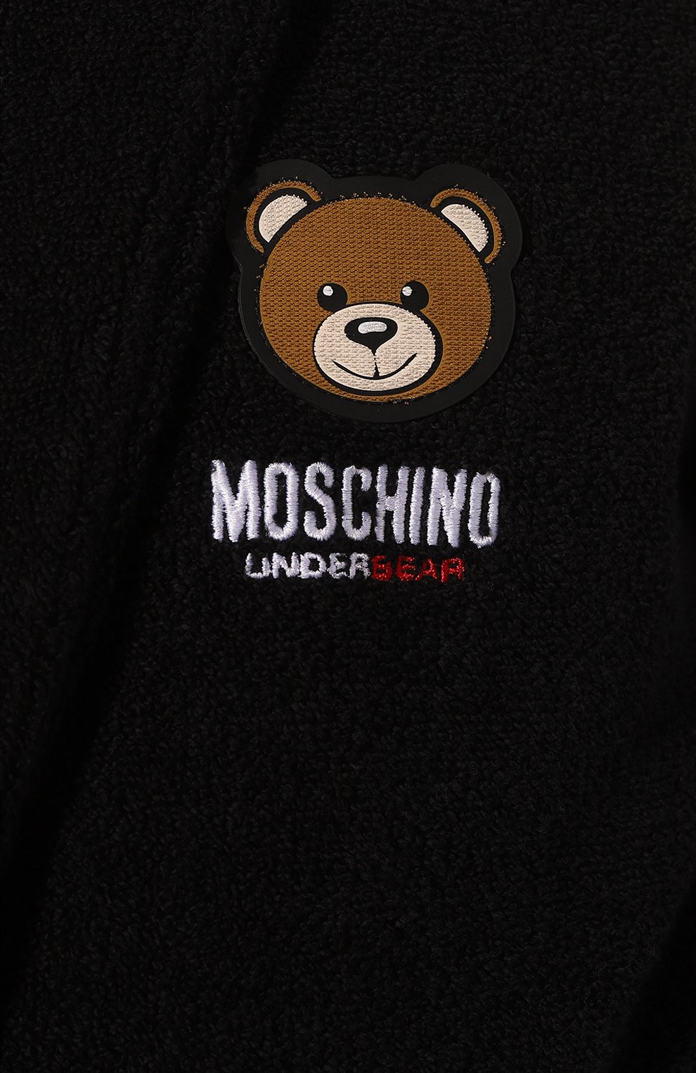 Хлопковый халат MOSCHINO черного цвета по цене 18300 руб., арт. 232V6/A9601/4307, фото 5 Хлопковый халат MOSCHINO, арт. 232V6/A9601/4307, фото 5