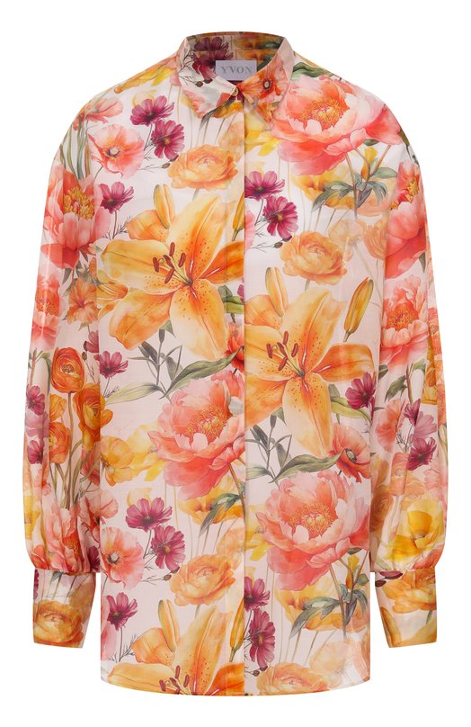 Блузка из хлопка и шелка YVON 0 160809 Оранжевый 0 160809