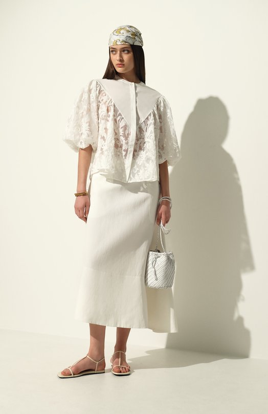 Кожаные сандалии Jil Sander J15WP0169/P8389 Кремовый  J15WP0169/P8389 Фото 8