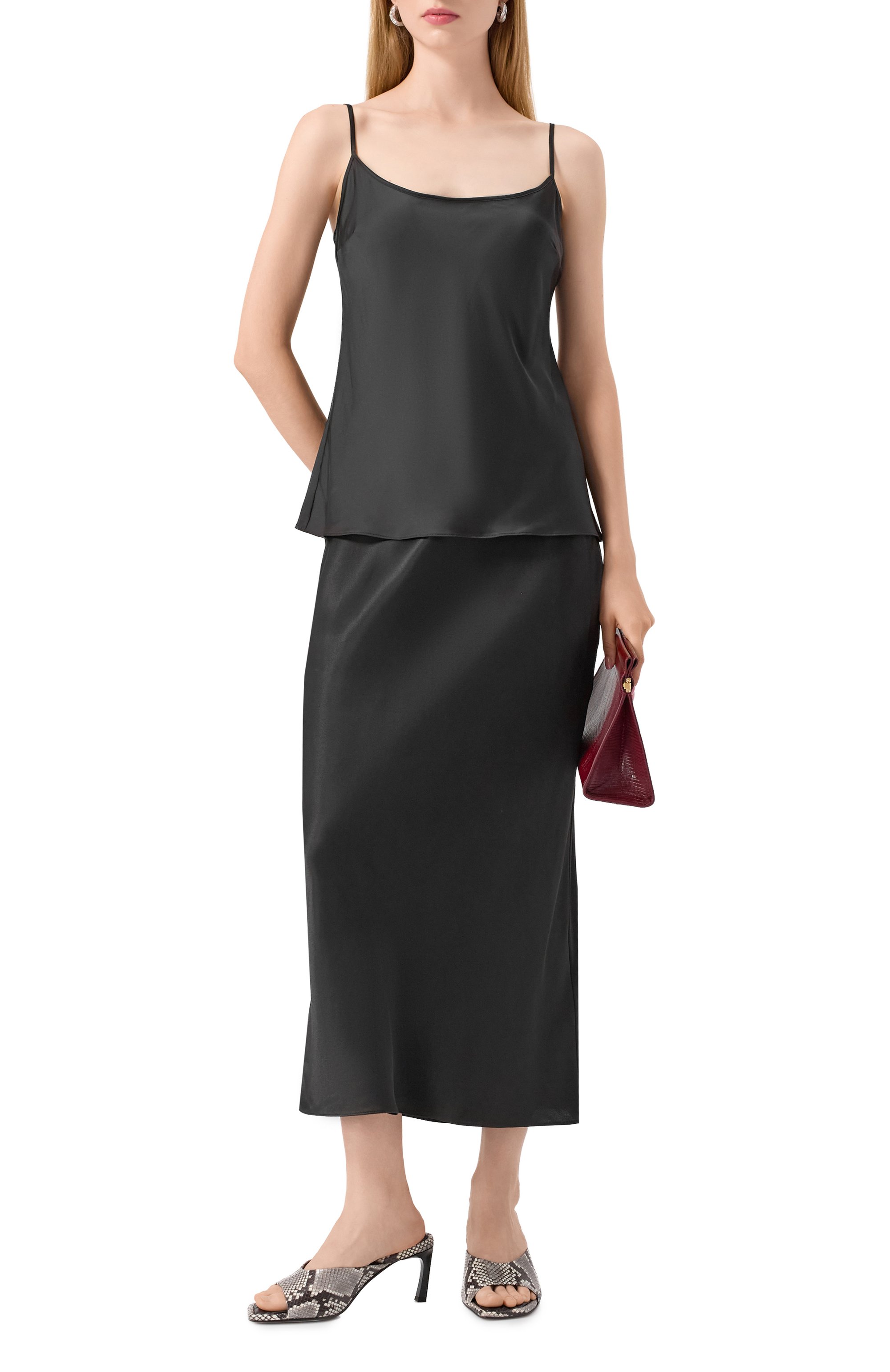 Атласная юбка BOSS черного цвета по цене 21550 руб., арт. 50541819, фото 2 Атласная юбка BOSS, арт. 50541819, фото 2