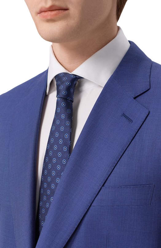 Шелковый галстук Canali 18/HJ04566 Синий  18/HJ04566 Фото 2