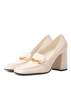 Женские кожаные туфли diamond tilda 85 JIMMY CHOO кремового цвета, арт. DIAM0ND TILDA 85/CLF | Фото 1 (Каблук тип: Устойчивый; Драгоценные камни: Проставлено; Материал внутренний: Натуральная кожа; Материал сплава: Проставлено; Каблук высота: Высокий; Материал внешний: Натуральная кожа; Подошва: Плоская)