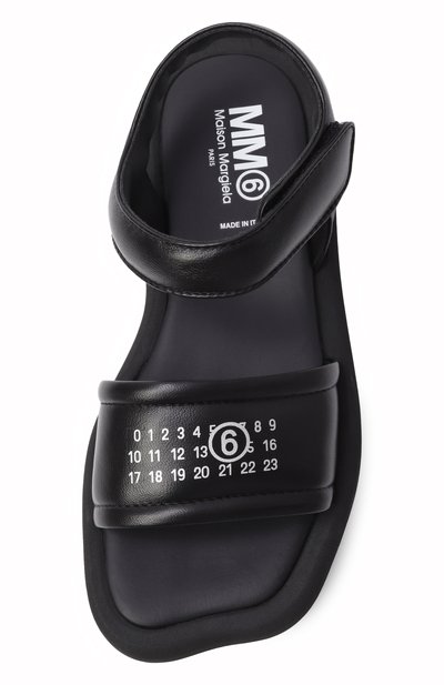 Кожаные сандалии MM6 черного цвета по цене 26750 руб., арт. 82390/VAR1_001, фото 4 Кожаные сандалии MM6, арт. 82390/VAR1_001, фото 4