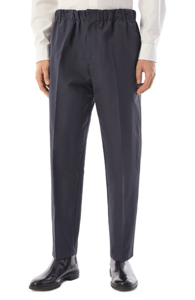 Хлопковые брюки JIL SANDER темно-синего цвета по цене 130000 руб., арт. J23KA0005/J45225, фото 3 Хлопковые брюки JIL SANDER, арт. J23KA0005/J45225, фото 3
