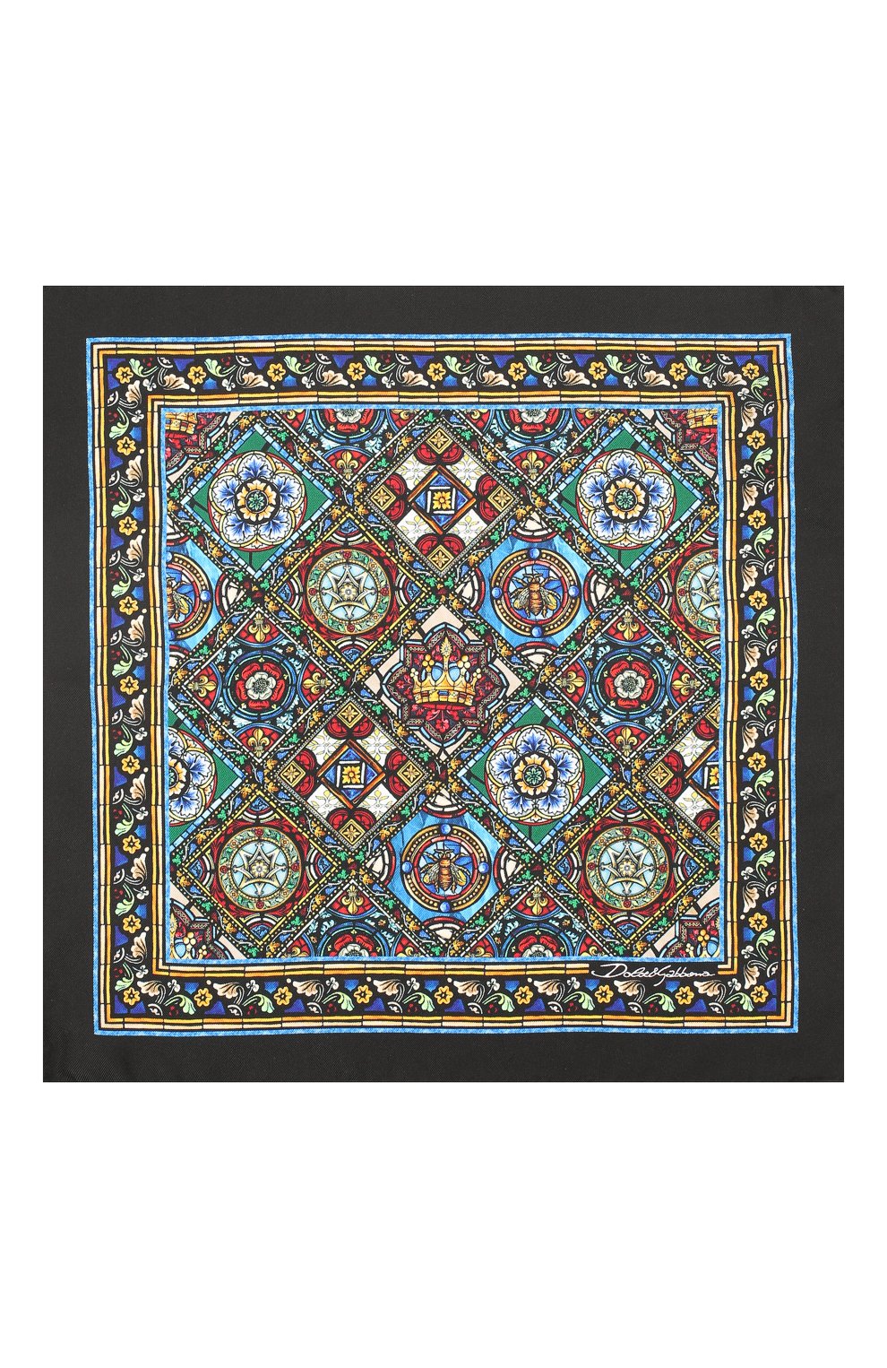 Шелковый платок DOLCE & GABBANA разноцветного цвета по цене 15600 руб., арт. GR412E/G0T15, фото 3 Шелковый платок DOLCE & GABBANA, арт. GR412E/G0T15, фото 3