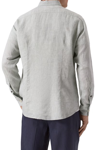 Льняная рубашка BOGNER светло-зеленого цвета по цене 24900 руб., арт. 58842973, фото 4 Льняная рубашка BOGNER, арт. 58842973, фото 4