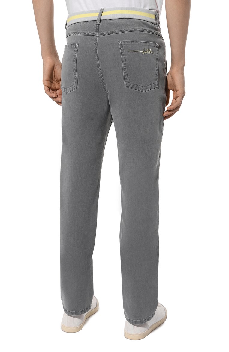 Мужские джинсы regular fit ZILLI серого цвета, арт. CP701BM0441VZP000 | Фото 4 (Материал внешний: Хлопок, Деним; Длина (брюки, джинсы): Стандартные; Силуэт М (брюки): Прямые; Кросс-КТ: Деним; Стили: Повседневный; Автоматизация состава: Проставлено; Автоматизация ТО: Проставлено; Детали: Без декора)
