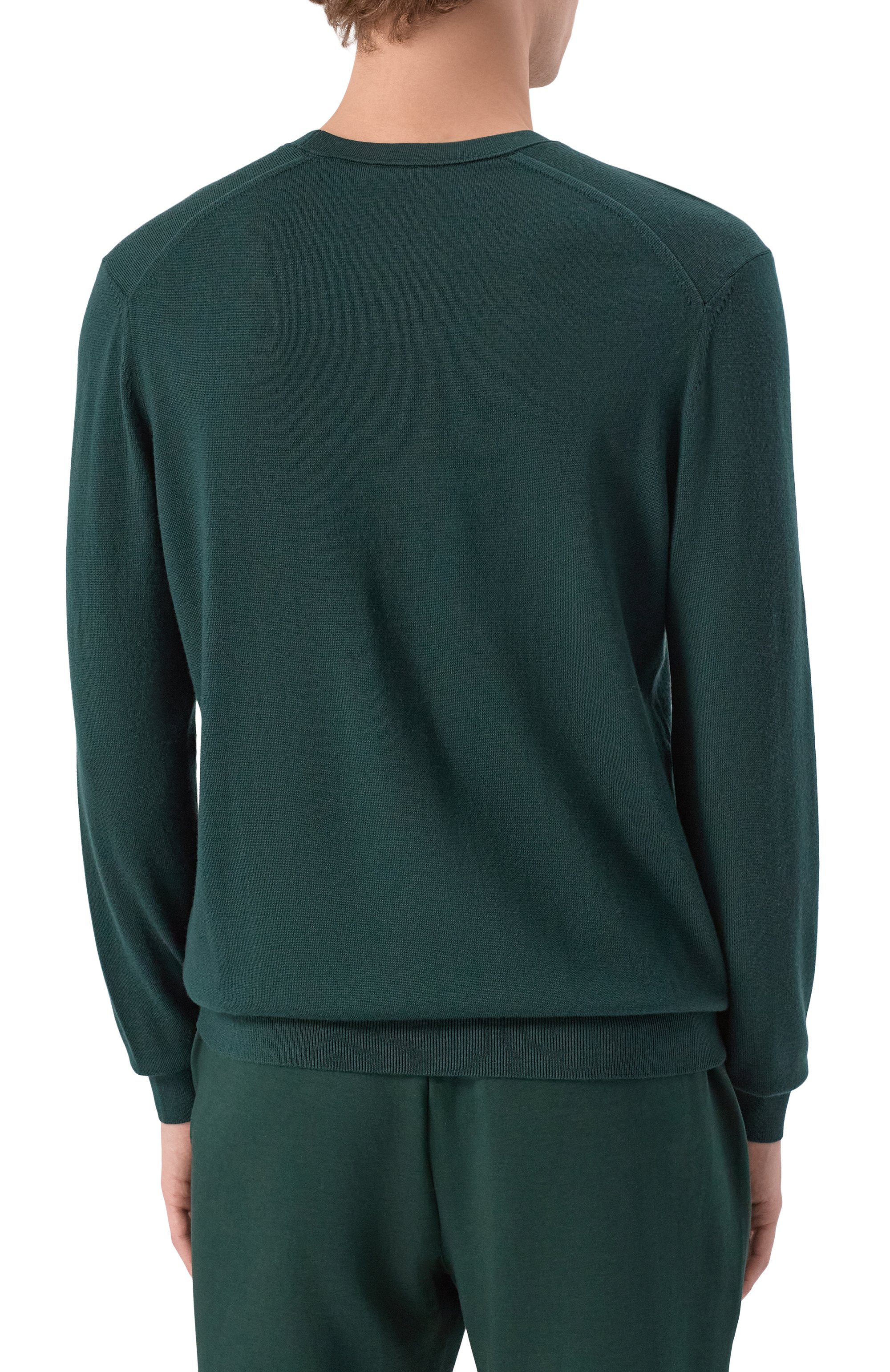 Шерстяной джемпер BOGNER темно-зеленого цвета по цене 23700 руб., арт. 88509785, фото 4 Шерстяной джемпер BOGNER, арт. 88509785, фото 4