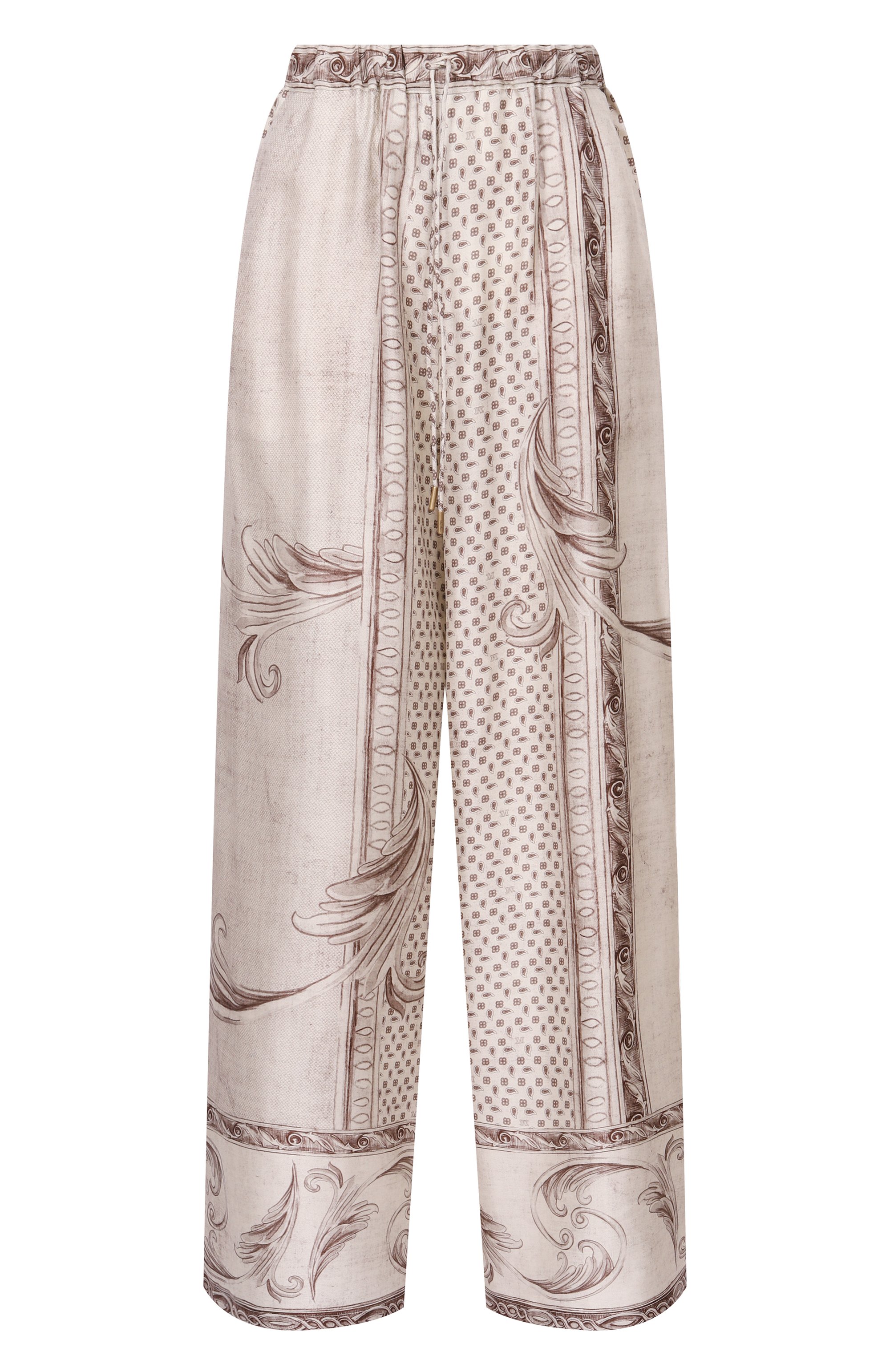 Шелковые брюки MAX MARA кремового цвета по цене 87550 руб., арт. MXMRIVE, фото 1 Шелковые брюки MAX MARA, арт. MXMRIVE, фото 1