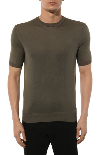 Шелковый джемпер STEFANO RICCI хаки цвета по цене 92400 руб., арт. K616215G10/F24101, фото 3 Шелковый джемпер STEFANO RICCI, арт. K616215G10/F24101, фото 3