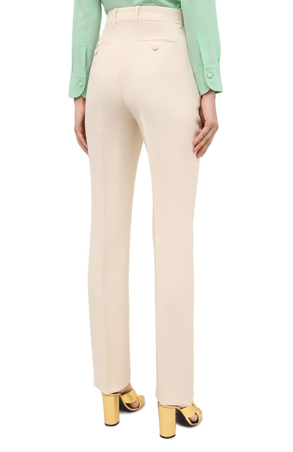 Брюки из шелка и шерсти GUCCI белого цвета по цене 113760 руб., арт. 627880/ZAD88, фото 4 Брюки из шелка и шерсти GUCCI, арт. 627880/ZAD88, фото 4