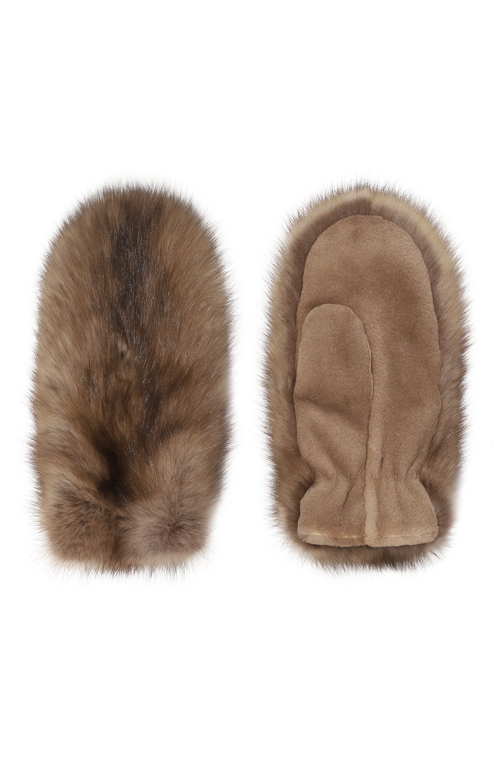 Варежки из меха соболя и норки VICTORIA KUSENKOVA светло-коричневого цвета по цене 385000 руб., арт. 603611994105, фото 2 Варежки из меха соболя и норки VICTORIA KUSENKOVA, арт. 603611994105, фото 2