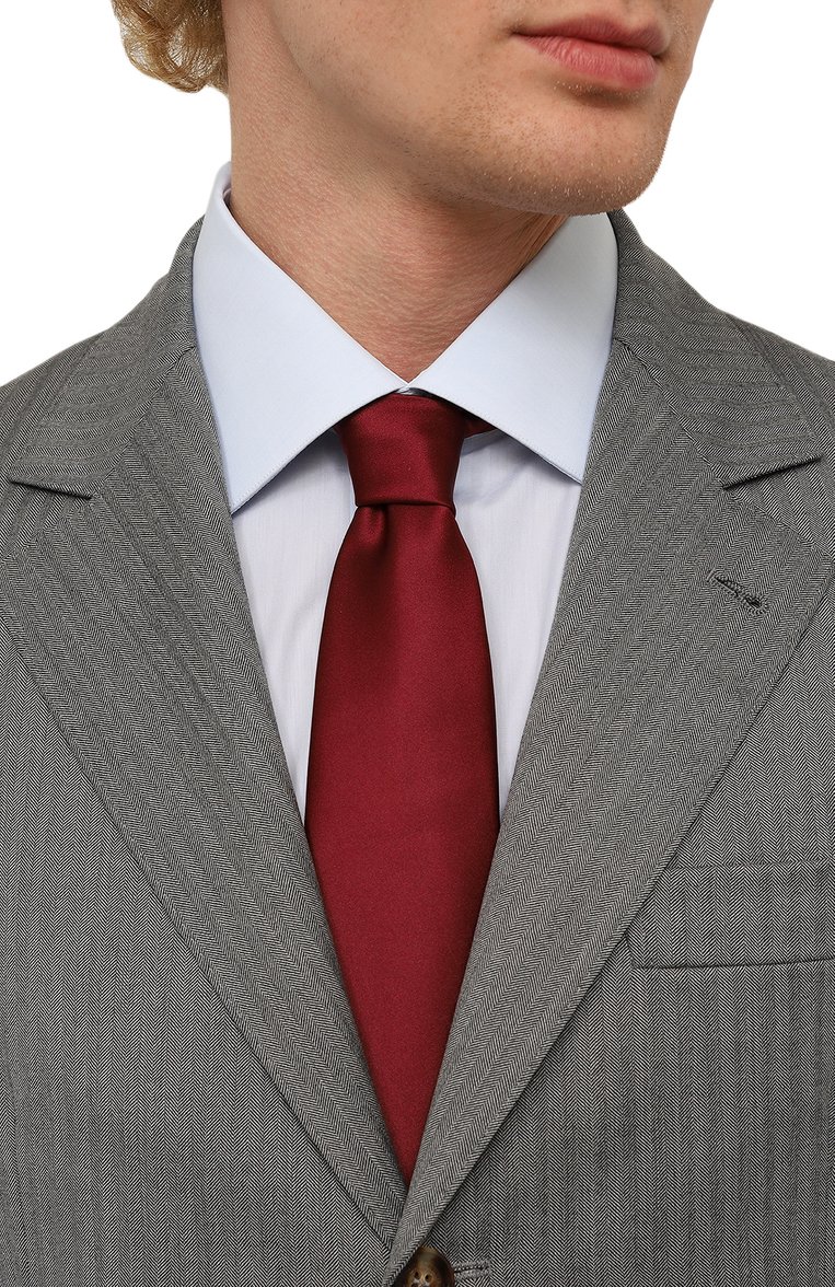 Мужской шелковый галстук BROUBACK бордового цвета, арт. TIE 8CM/SS23 | Фото 2 (Материал: Текстиль, Шелк; Принт: Без принта; Материал сплава: Проставлено; Нос: Не проставлено)