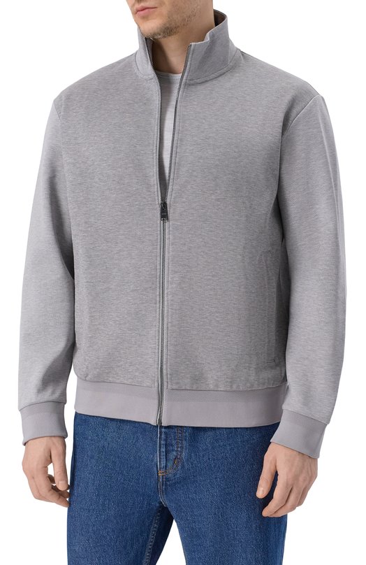 Хлопковая толстовка BOSS 50532755 Серый  50532755 Фото 3