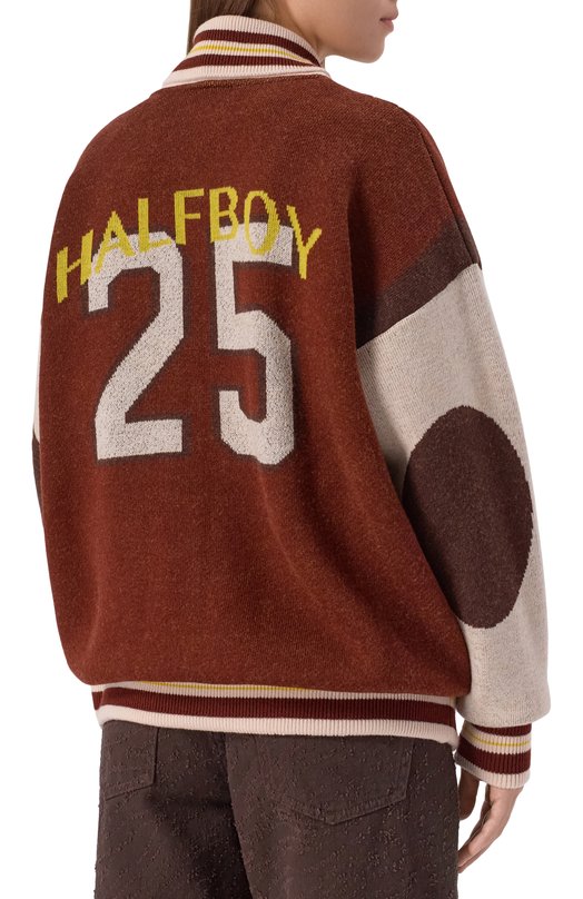 Шерстяной кардиган Halfboy HF251WK008 Бордовый  HF251WK008 Фото 4