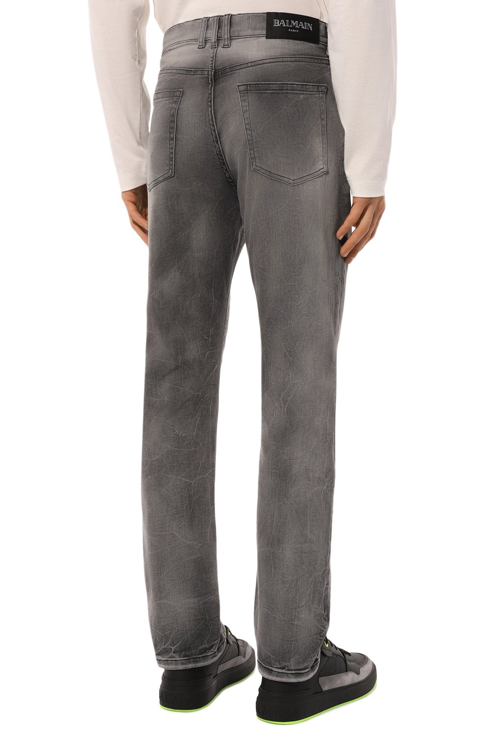 Джинсы BALMAIN серого цвета по цене 83050 руб., арт. DH1MI043/DE73, фото 4 Джинсы BALMAIN, арт. DH1MI043/DE73, фото 4