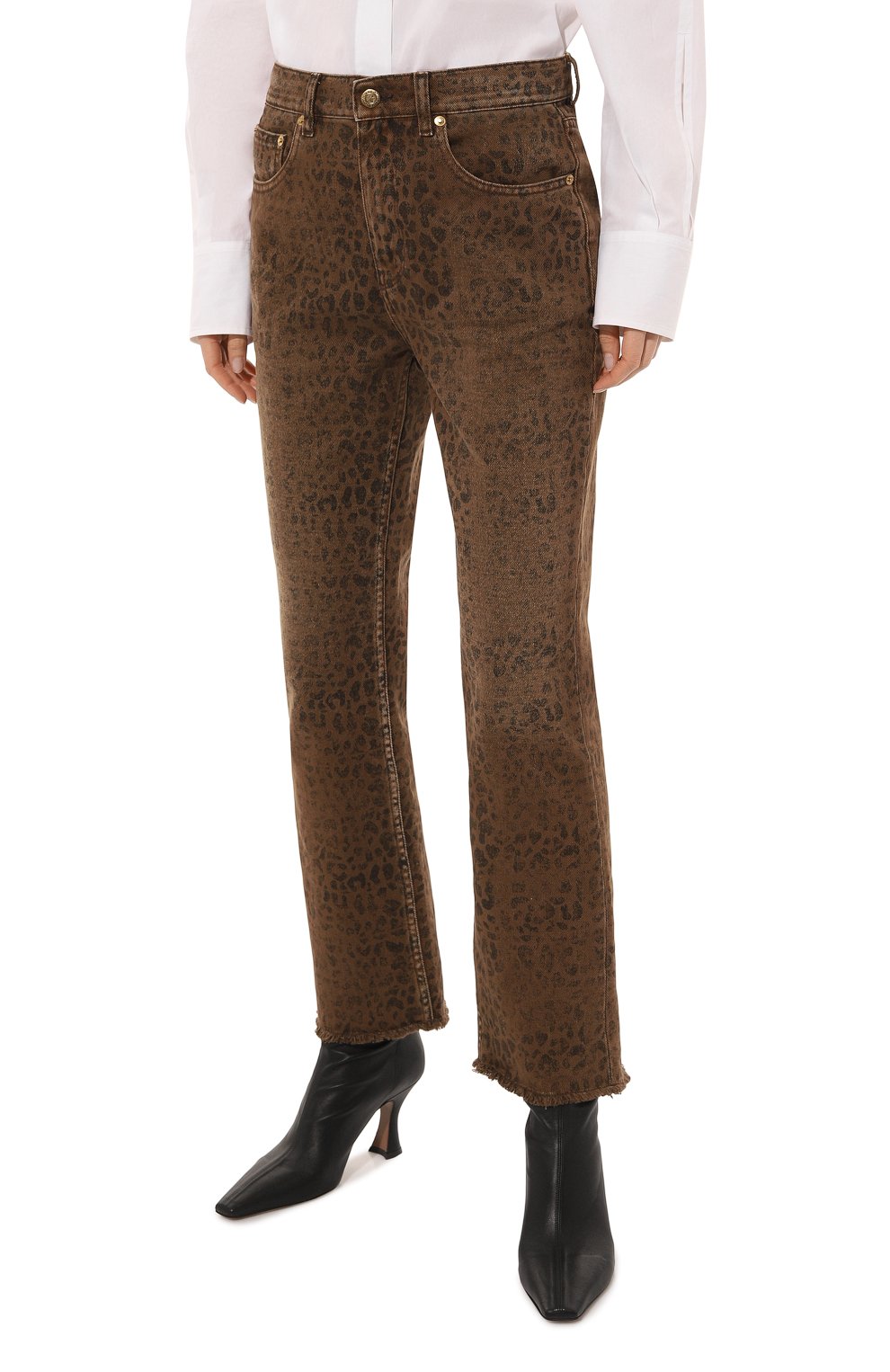 Джинсы GOLDEN GOOSE DELUXE BRAND леопардового цвета по цене 51550 руб., арт. GWP00843/P00062381325, фото 3 Джинсы GOLDEN GOOSE DELUXE BRAND, арт. GWP00843/P00062381325, фото 3