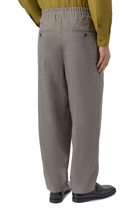 Брюки изо льна и шелка Giorgio Armani GM002253/TE20785 Коричневый  GM002253/TE20785 Фото 4