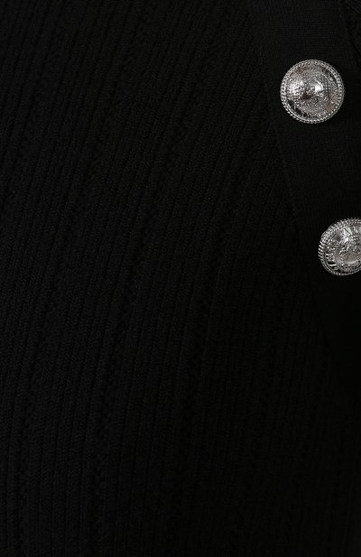 Шерстяное платье BALMAIN черного цвета по цене 130500 руб., арт. SF26263/K488, фото 5 Шерстяное платье BALMAIN, арт. SF26263/K488, фото 5